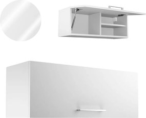 Szafka Łazienkowa Wisząca 80 cm Pozioma Pawlacz Półka Biała Chrom