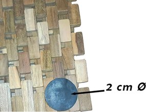 Mata antypoślizgowa, drewno tekowe, naturalna, 60 x 40 cm