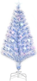 HOMCOM sztuczna choinka z 3 lampkami LED, drzewko PVC, metal, biały+niebieski, Ø 60 x wys. 120 cm | Aosom PL