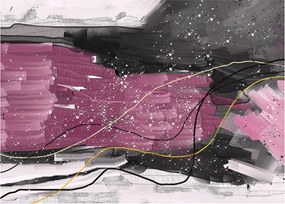 Obraz - Różowo - czarna abstrakcja (70x50 cm)