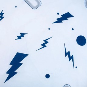 Biało-niebieska bawełniana pościel dziecięca jednoosobowa 140x200 cm Game over – Jerry Fabrics