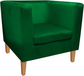 Fotel Monaco tkanina Welur : Kolor nogi - Drewno, Kolor tkaniny - VELVET - MG25, Wysokość nogi - 20 cm