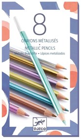 Zestaw 8 kredek z metalicznym efektem Djeco