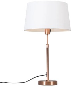 Lampa stołowa miedziana z białym kloszem 35 cm regulowana - Parte Nowoczesny Oswietlenie wewnetrzne