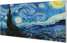 Szklany Panel Gwiaździsta Noc - Van Gogh