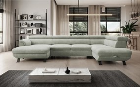 Narożnik RAVEN XL wolnostojący z funkcją spania tkanina Artico 37432 Piaskowy WERSAL