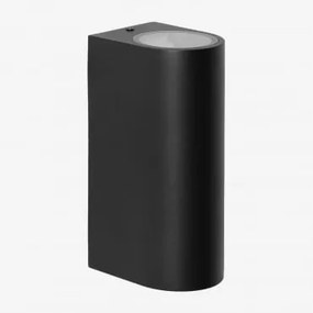 Kinkiet Zewnętrzny Z Aluminium Z 2 Punktami Świetlnymi Pevot Design Czarna & ↑20 Cm - Sklum