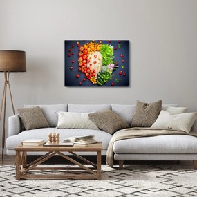 Obraz na szkle - Stół pełen warzyw (70x50 cm)