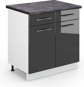 Szafka dolna do kuchni antracyt wysoki połysk 80x60x82 fame-line