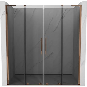 Mexen Velar L Duo drzwi prysznicowe rozsuwane 180 cm, grafit, różowe złoto - 871-180-003-42-60