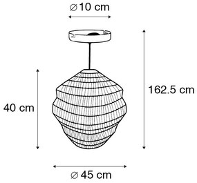 Orientalna lampa wisząca złota 45 cm x 40 cm - VadiKolonialny Oswietlenie wewnetrzne