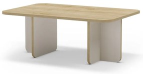 Kremowy/w naturalnym kolorze stolik z blatem w dekorze dębu 56x100 cm Hillary – Marckeric