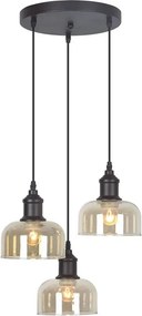Industrialna lampa wisząca z 3 szklanymi kloszami - A779 P1-L96