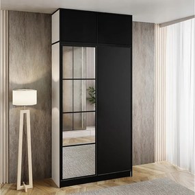 Garderoba z nadstawką EDEN 2D Biały + Czarny Wzór 4