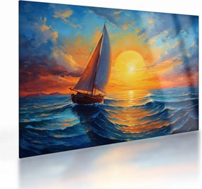 Obraz na szkle - Żaglówki (70x50 cm)