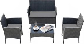 Zestaw mebli ogrodowych - sofa fotele i stolik Natal 010 szary