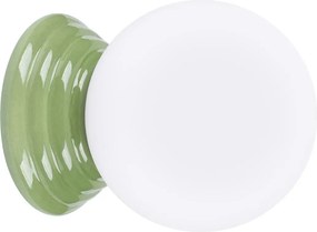 Zielony klasyczny kinkiet ze szklanym kloszem W8-H64