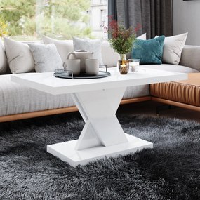 Nowoczesna ława do salonu Dixon 100x60 biały połysk