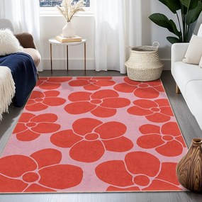 Czerwono-różowy chodnik odpowiedni do prania 80x200 cm Poppy Fields – Mila Home