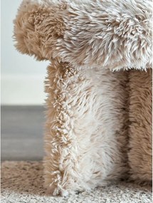 Beżowy puf z imitacji futra Frikka – Bloomingville