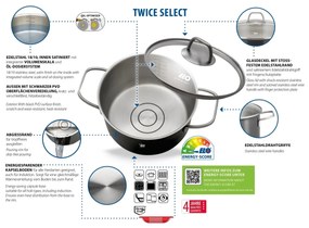 Elo 41400 4-częściowy zestaw garnków ze stali nierdzewnej Twice Select