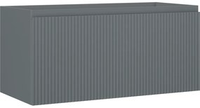 Mexen Rivel szafka łazienkowa podumywalkowa 100 cm, 1 szuflada, ryflowana , grafit mat - 91A20-10047-1-BF66