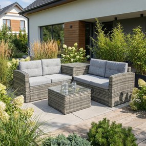 Zestaw mebli ogrodowych z technorattanu Florence popiel PATIO