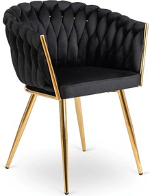 Krzesło glamour z oparciem typu warkocz Capi, welur