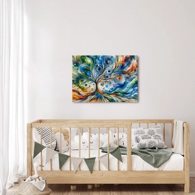 Obraz – Kolorowe energetyczne drzewo (70x50 cm)