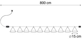 Zewnetrzna Lampki sznurkowe brązowe 8m z 10 diodami LED IP44 Ładowane solarnie - Maro Nowoczesny Oswietlenie zewnetrzne
