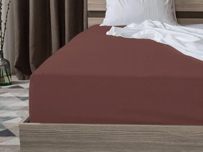 PrzytulneMieszkanie.pl Prześcieradło jersey EXCLUSIVE ciemnobrązowe 90 x 200 cm
