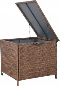 Skrzynia ogrodowa na poduszki z technorattanu XL-SD-S, 75x70x65 cm, jasny brąz