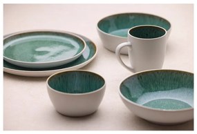 Biało-zielony kamionkowy talerz deserowy ø 21 cm Gastro White/Green – Bitz