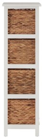 Biały/naturalny regał łazienkowy z litego drewna paulowni 32x100 cm Padstow – Premier Housewares