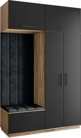 Masseno Garderoba REMA 150/240/60 cm Nowoczesna Szafa do Przedpokoju Dąb wotan