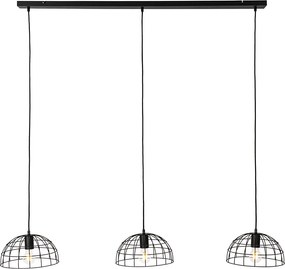 Industrialna lampa wisząca czarna 3-światłowa - Hanze