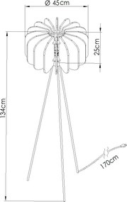 Żółta filcowa lampa podłogowa trójnóg A1-E84