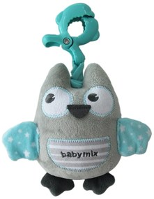 Pluszowa zabawka edukacyjna Baby Mix z klipsemSowa, zielona