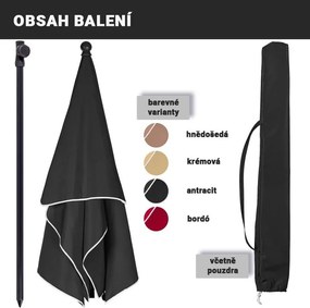 STILISTA Parasol balkonowy składany, 200 x 125 cm, brązowy