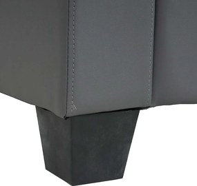 Sofa dwuosobowa Moncalieri ze sztucznej skóry,  ciemnoszara