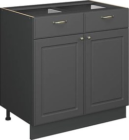 Szafka dolna do kuchni anthrazit-gold landhaus 80x60x82 fame-line