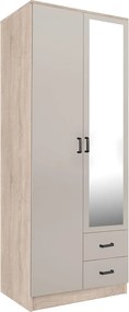Szafa z lustrem i szufladami dąb sonoma + kaszmir L3-B08