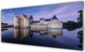 Szkło do Kuchni na Ścianę Zamek Nad Brzegiem Jeziora