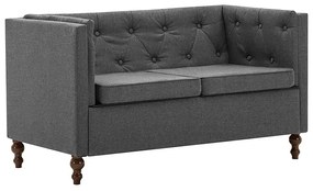 2-osobowa Sofa James 2Q w stylu Chesterfield - ciemnoszara