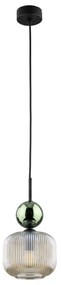 Lampa wisząca SOPHIA na lince 1xE14/10W/230V czarna/zielona/dymowo-beżowa