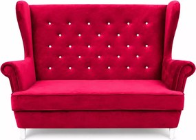Nowoczesny tapicerowany zestaw - sofa uszak 2 osobowa i fotel uszak