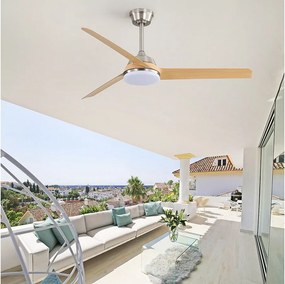 Wentylator sufitowy do salonu - z oświetleniem LED 22 W i 6-biegowym pilotem - 3 łopatki ABS