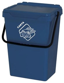Kosz plastikowy na śmieci do segregacji, 35 l, niebieski