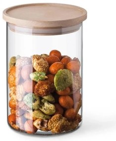 Simax 5152 szklany pojemnik z drewnianą pokrywką,0,8 l