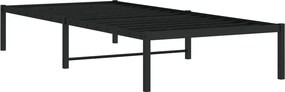 Czarne metalowe łóżko pojedyncze 100x200 cm E7-T88